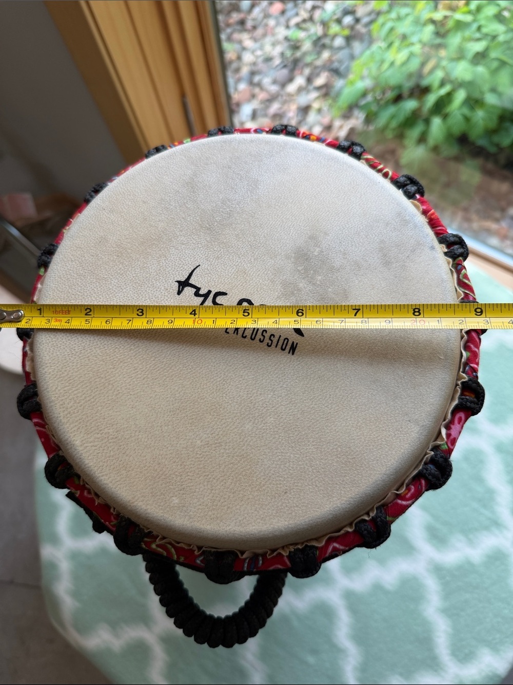 Tycoon Percussion 8" Rope-Tuned Wood Djembe Hand Drum – Natural Brown - Picture 8 of 8